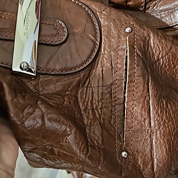 B Makowsky Chestnut Leather Hand Bag - Picture 13 of 13